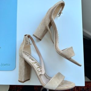 Sam Edelman “Yaro” Suede Nudle Heels Sandals